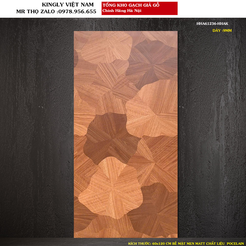Gạch giả gỗ hoa sen kích thước 60x120 cm HHA61236